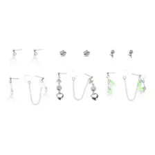 Multi-Pack Floral Fairycore Silver-Tone Earrings - 6 Pack at Spencer's