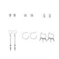 Multi-Pack Skull and Spike Silver-Tone Earrings - 6 Pair at Spencer's