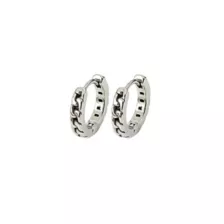 Figaro Link Silver-Tone Huggie Hoop Earrings - 18 Gauge at Spencer's