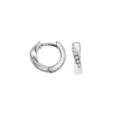 Clear CZ Silver-Tone Twisted Hoop Earrings - 18 Gauge at Spencer's