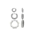 Multi-Pack Flower Silver-Tone Huggie Hoop Earrings 3 Pair - 18 Gauge at Spencer's