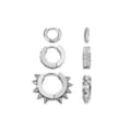 Multi-Pack CZ Spike Silver-Tone Huggie Hoop Earrings 3 Pair - 18 Gauge at Spencer's