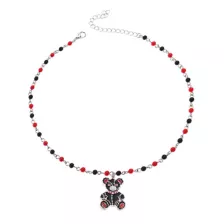 Black and Red Bondage Bear Necklace at Spencer's