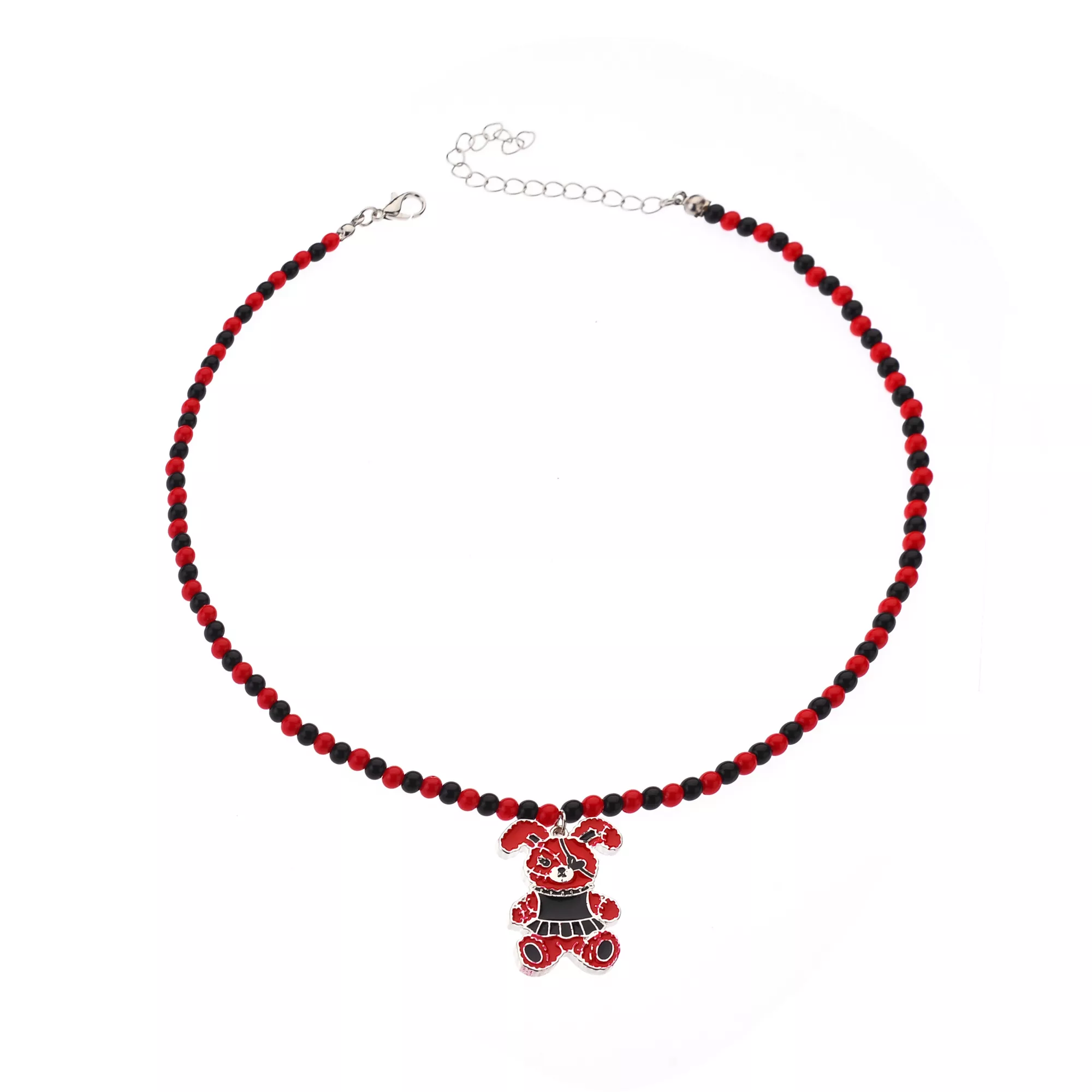 Black and Red Bondage Bunny Necklace at Spencer's