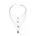 Silver-Plated Y2K Cosmic Charms 4 Row Chain Necklace at Spencer's