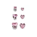 Multi-Pack Pink CZ Heart Magnetic Fake Stud Earrings - 3 Pair at Spencer's