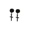 Black Cross Magnetic Fake Dangle Earrings at Spencer's