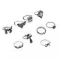Multi-Pack Mushroom Moth Assorted Rings - 9 Pack at Spencer's