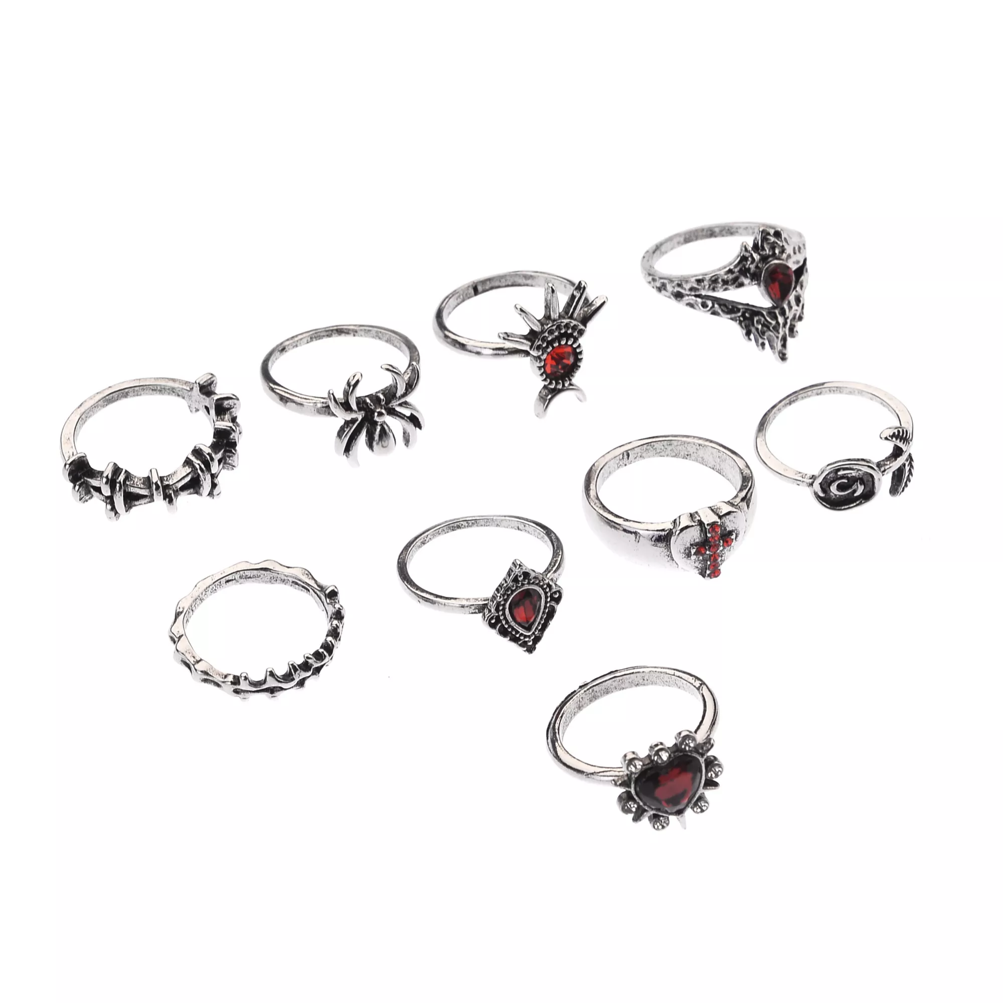 Multi-Pack Gothic Romanticism Rings - 9 Pack