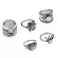 Multi-Pack Ornate Gems Rings - 5 Pack at Spencer's