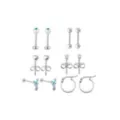 Multi-Pack Blue CZ Butterfly Silver-Tone Earrings 6 Pair - 18 Gauge at Spencer's