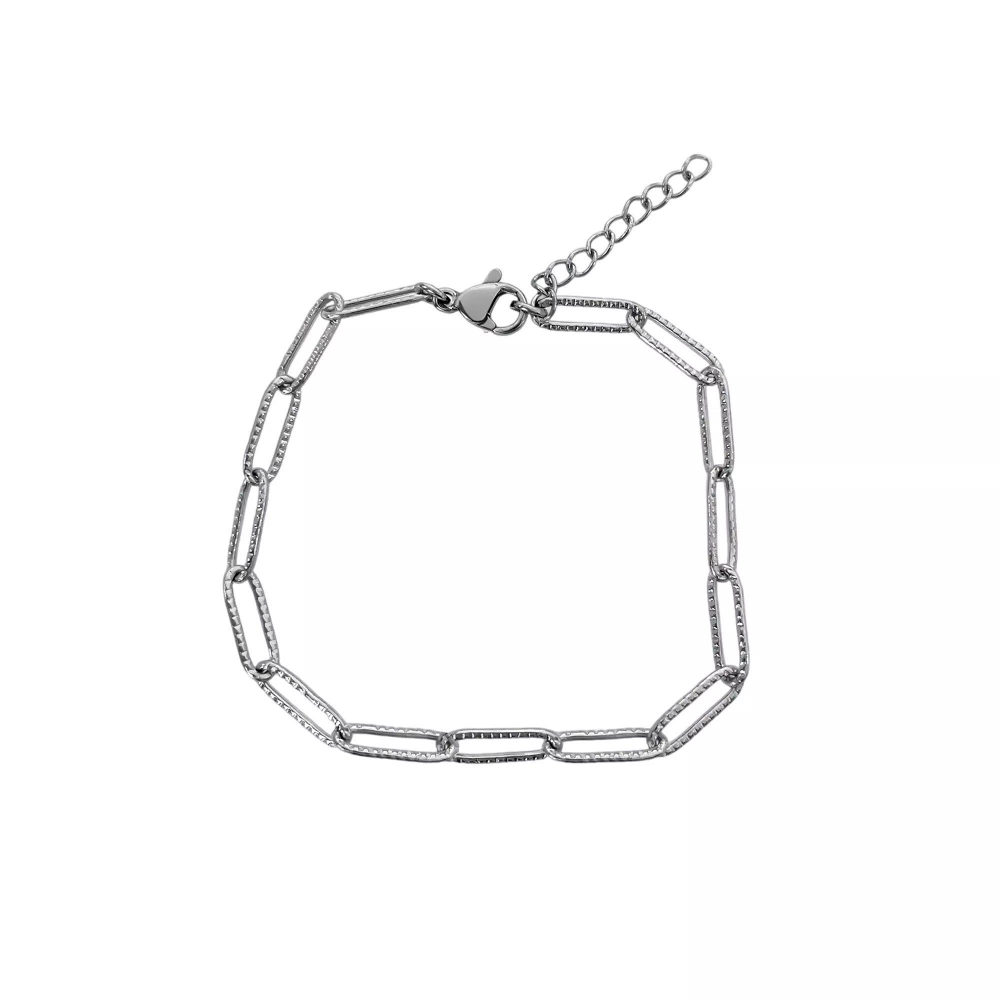 Silver-Tone Paper Clip Chain Bracelet