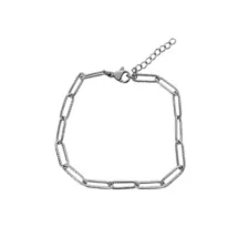 Silver-Tone Paper Clip Chain Bracelet at Spencer's