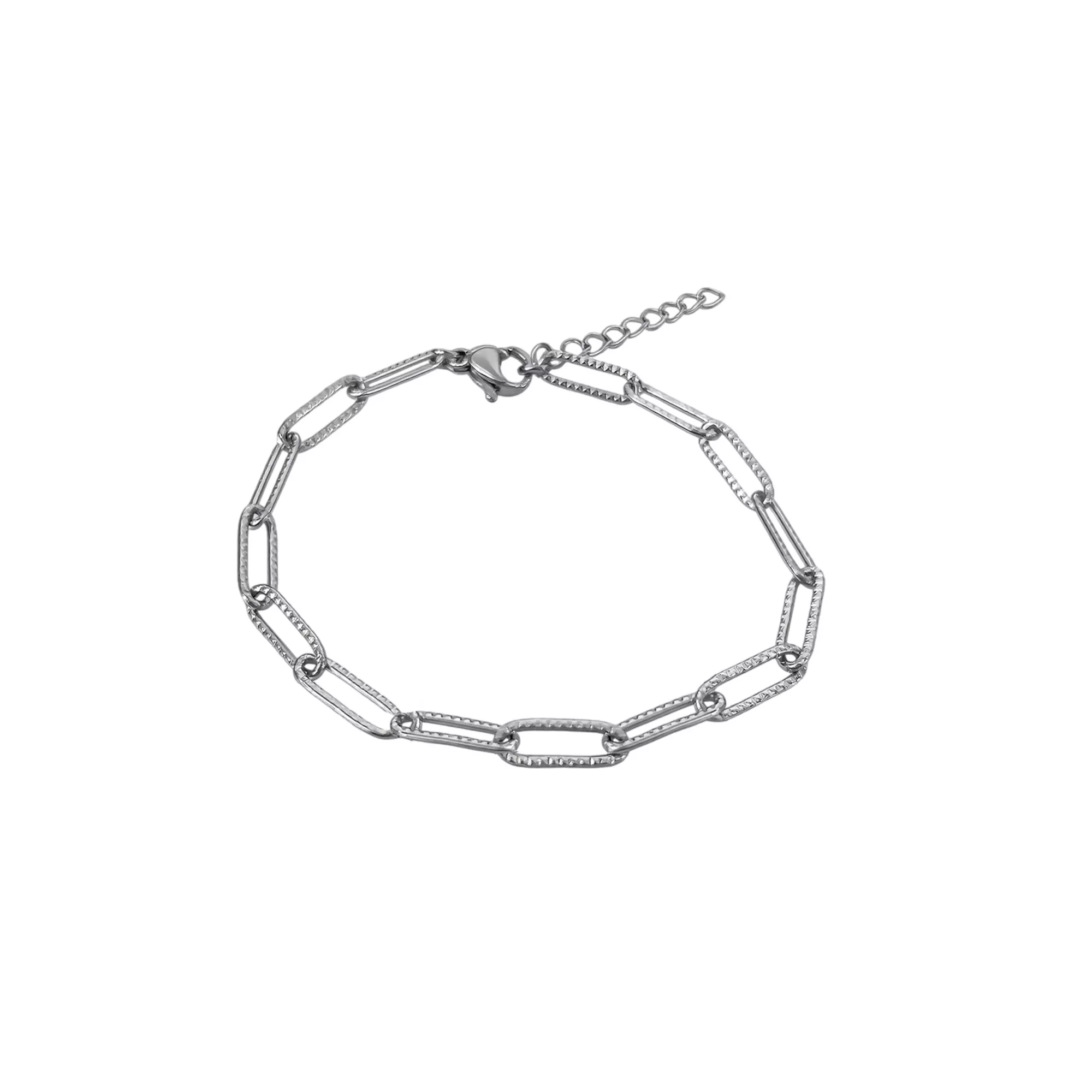 Silver-Tone Paper Clip Chain Bracelet
