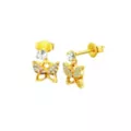 CZ Gold-Tone Butterfly Dangle Stud Earrings - 20 Gauge at Spencer's
