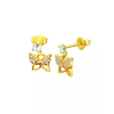 CZ Gold-Tone Butterfly Dangle Stud Earrings - 20 Gauge at Spencer's