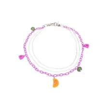 3-Row Pink Candy Wallet Chain at Spencer's