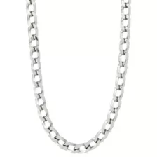 Silver-Tone Cuban Link Chain Necklace at Spencer's