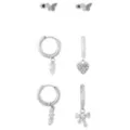Multi-Pack CZ Butterfly Heart and Bow Earrings 3 Pair - 18 Gauge at Spencer's