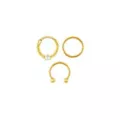 Multi-Pack CZ 14K Gold-Plated Septum Rings 3 Pack - 16 Gauge at Spencer's