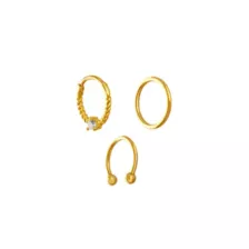 Multi-Pack CZ 14K Gold-Plated Septum Rings 3 Pack - 16 Gauge at Spencer's