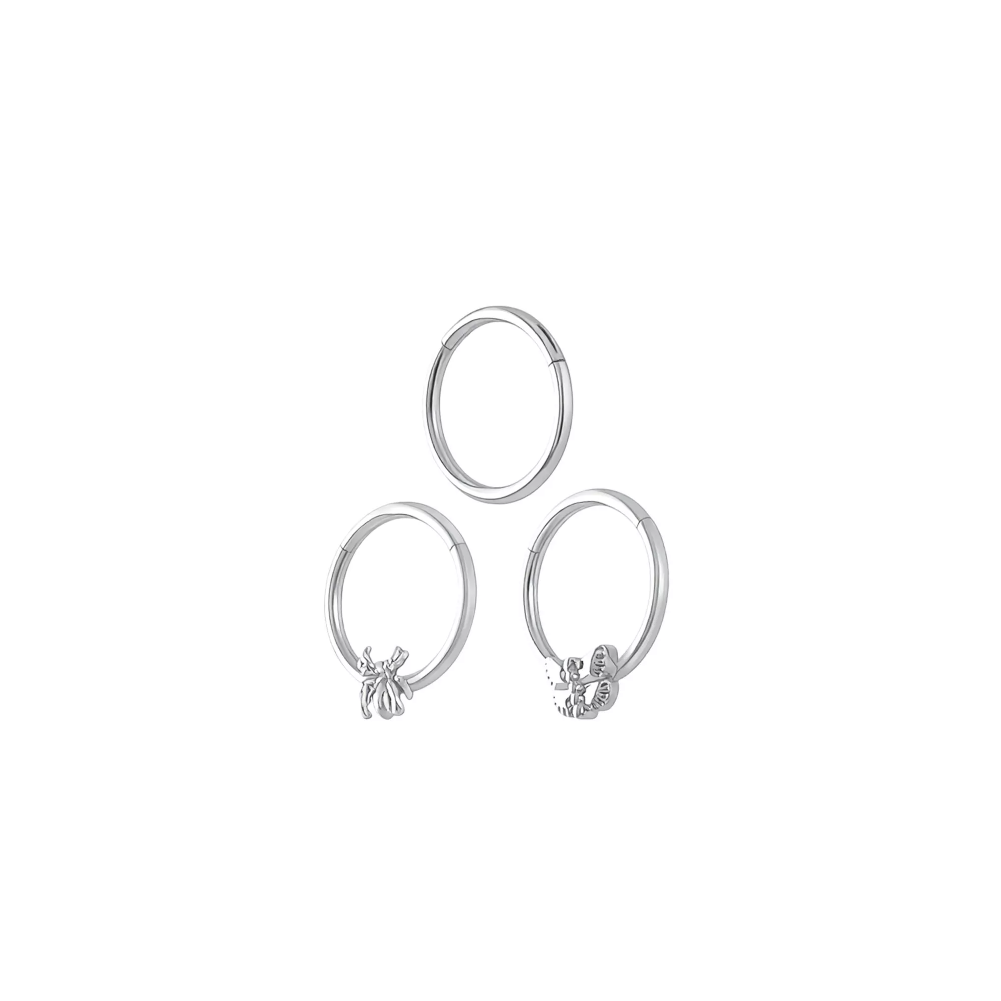 Multi-Pack Spider and Butterfly Hinged Septum Rings 3 Pack - 16 Gauge at Spencer's