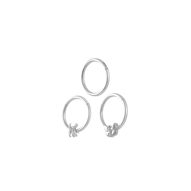 Multi-Pack Spider and Butterfly Hinged Septum Rings 3 Pack - 16 Gauge at Spencer's