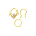 Multi-Pack Clear CZ Ornate Gold-Tone Septum Rings and Retainer 3 Pack - 16 Gauge at Spencer's