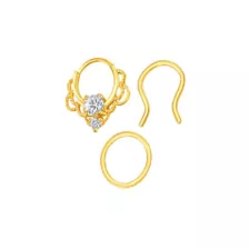 Multi-Pack Clear CZ Ornate Gold-Tone Septum Rings and Retainer 3 Pack - 16 Gauge at Spencer's