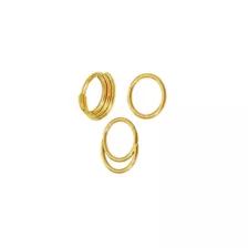 Multi-Pack Gold-Tone Double and Triple Seamless Hinged Hoops 3 Pack - 16 Gauge at Spencer's