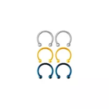 Multi-Pack Multi-Color Basic Horseshoe Rings 3 Pair - 12 Gauge at Spencer's