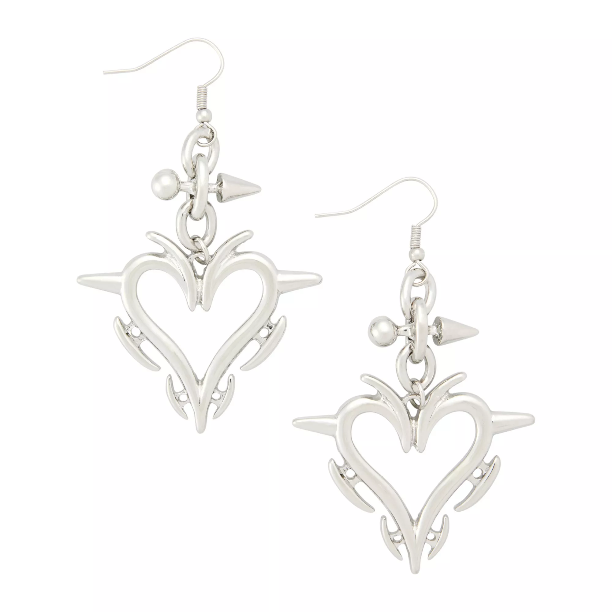 Cyber Heart Dangle Earrings