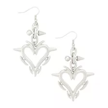 Cyber Heart Dangle Earrings at Spencer's