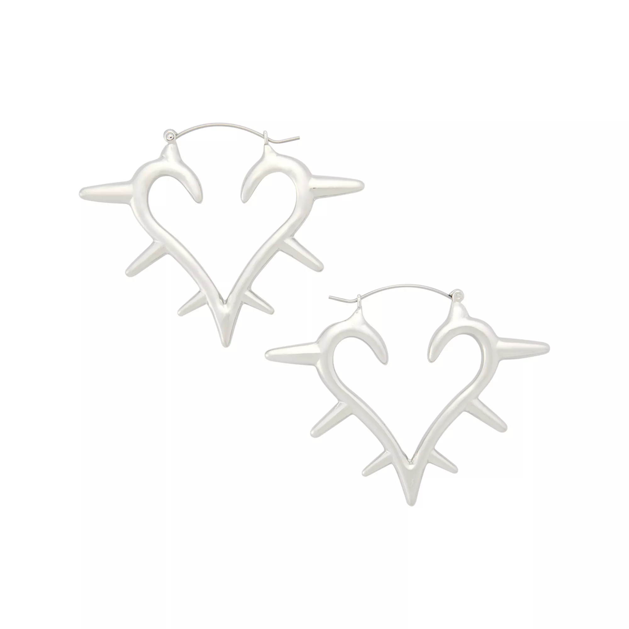 Cyber Heart Hoop Earrings