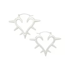 Cyber Heart Hoop Earrings at Spencer's