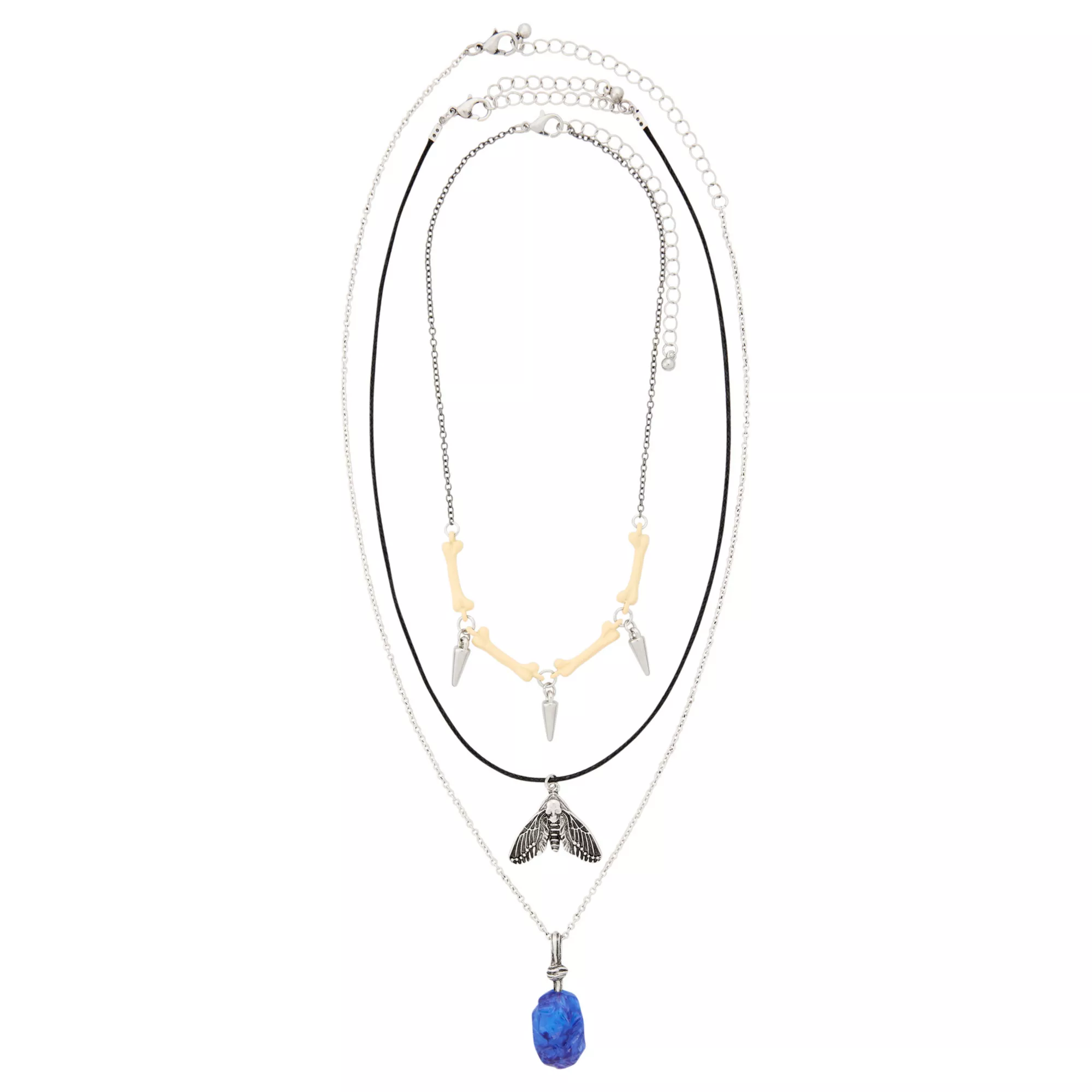 Multi-Pack Moth Stone Pendant Choker Necklaces - 3 Pack