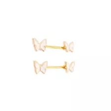Butterfly Pearl Gold-Tone Titanium Nipple Barbells - 14 Gauge at Spencer's