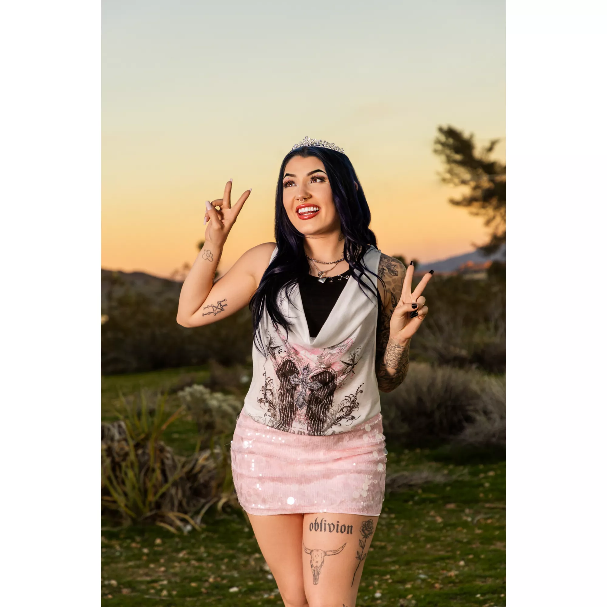 Kayla Malecc Winged Cross Layered Tank Top