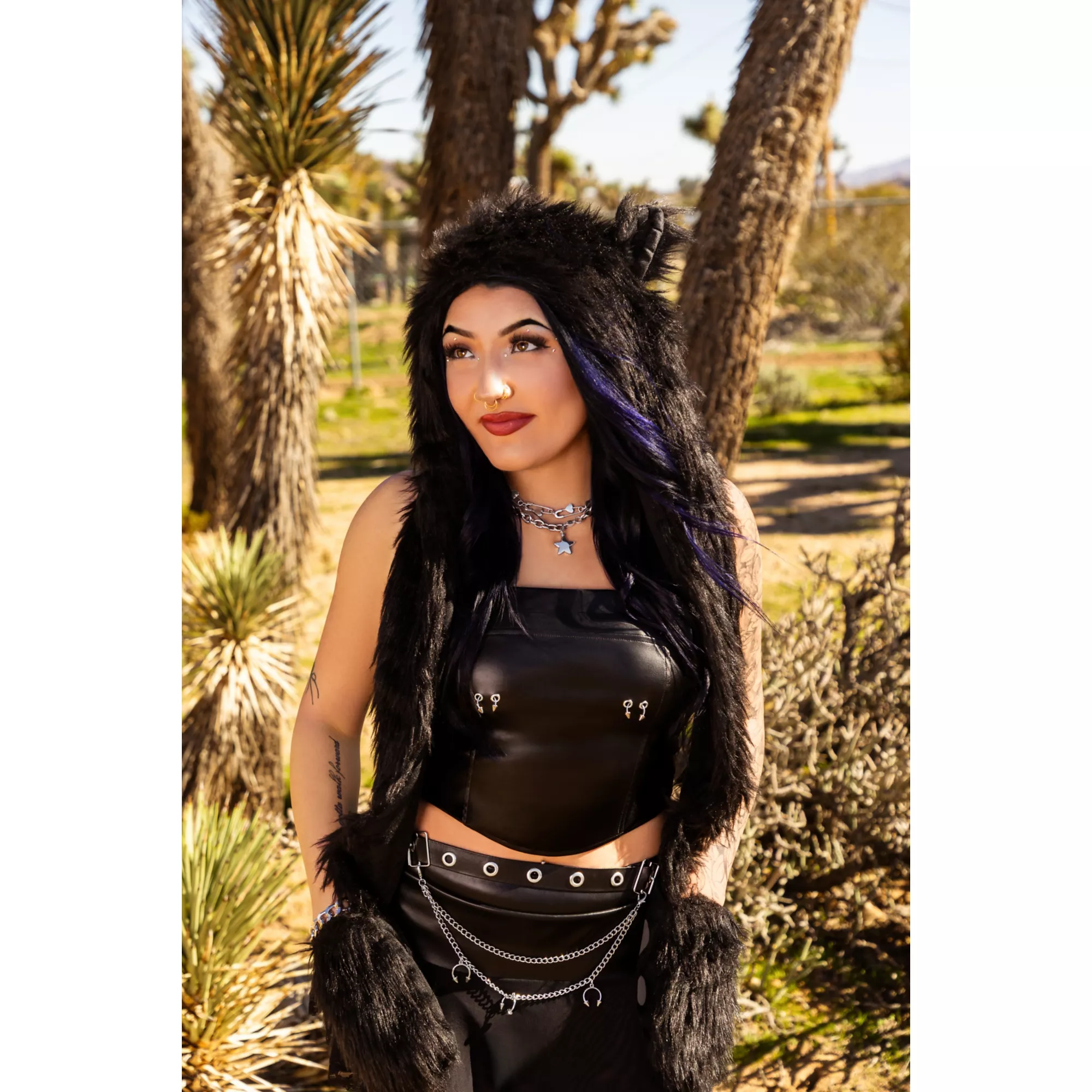 Kayla Malecc Faux Leather Hardware Crop Top