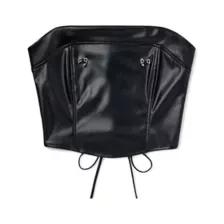 Kayla Malecc Faux Leather Hardware Crop Top at Spencer's