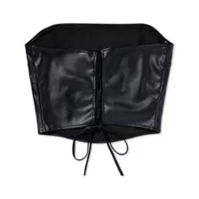 Kayla Malecc Faux Leather Hardware Crop Top at Spencer's