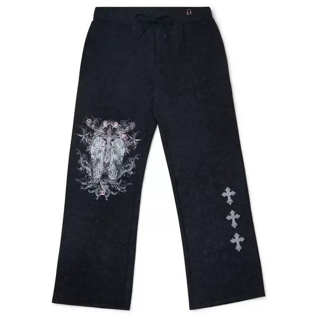 Kayla Malecc Winged Cross Wide-Leg Jogger Pants