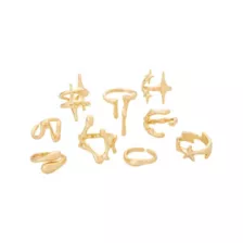 Multi-Pack Star Drip Gold-Tone Assorted Rings - 9 Pack at Spencer's