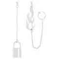 Flame Padlock Chain Dangle Earrings at Spencer's
