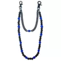 Blue and Black Skull Beaded Wallet Chain at Spencer's