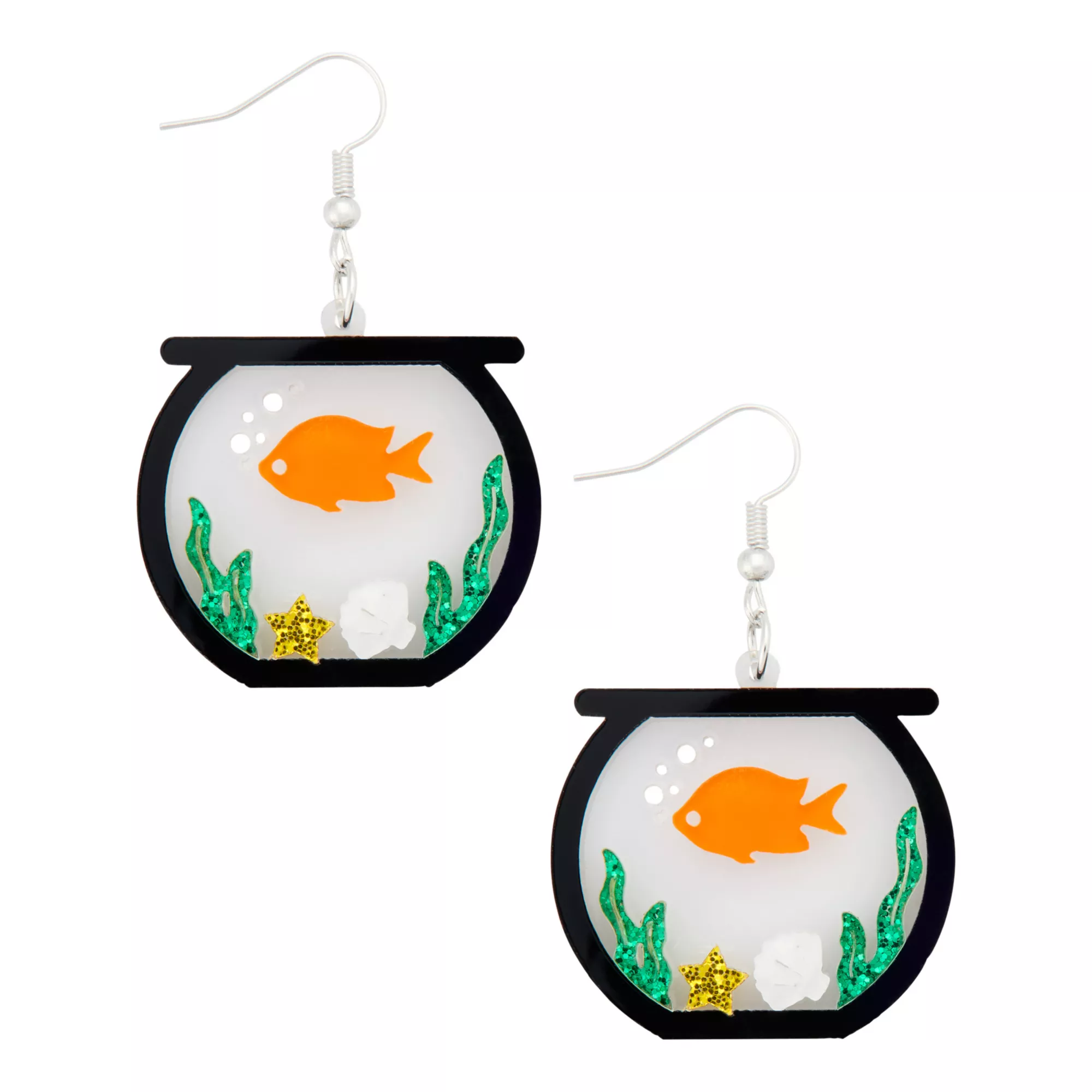Goldfish Bowl Dangle Earrings