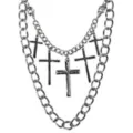 2 Row Dangling Crosses Wallet Chain at Spencer's