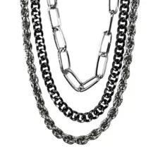 3 Row Varying Links Wallet Chain at Spencer's