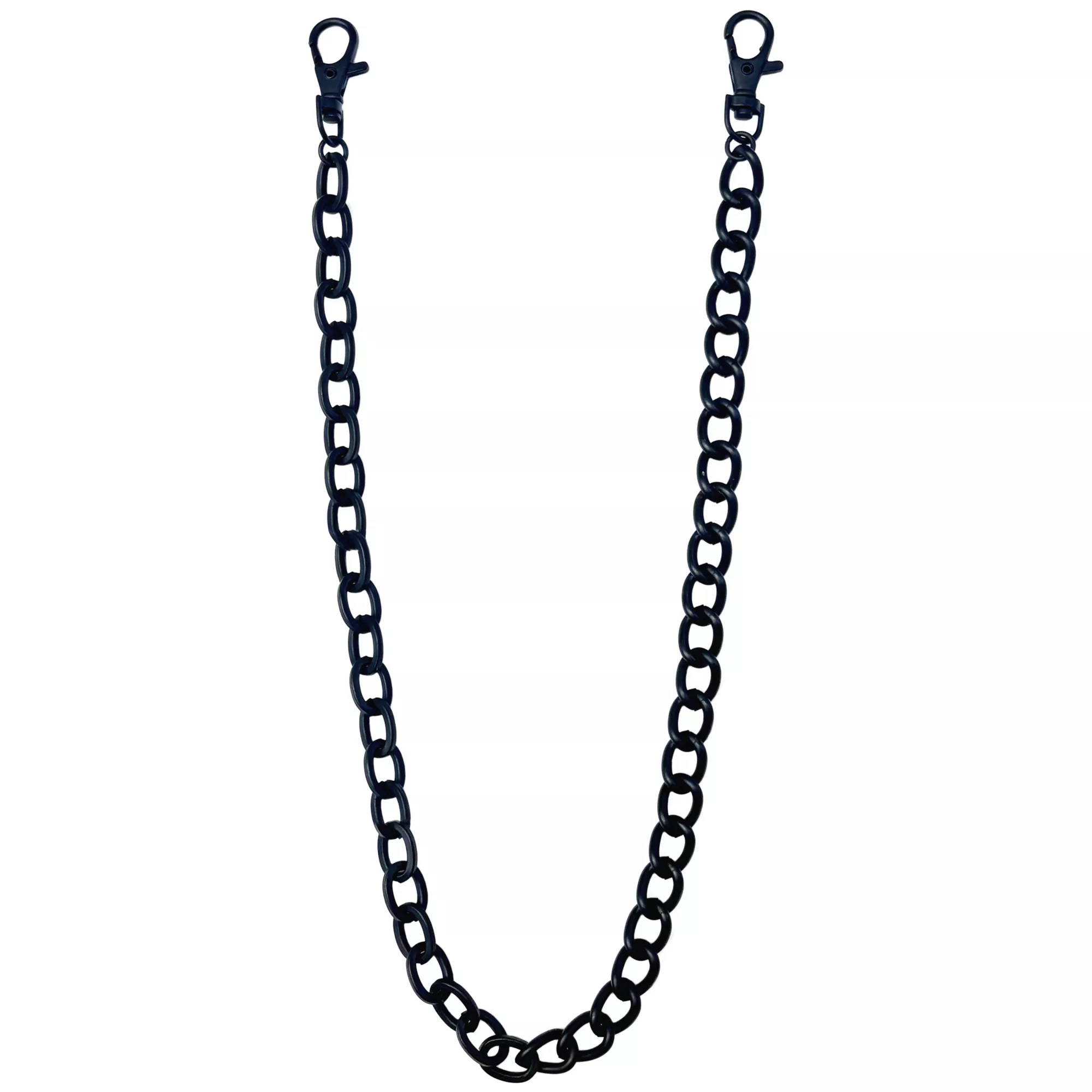 Matte Black Oval Wallet Chain
