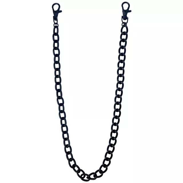 Matte Black Oval Wallet Chain at Spencer's